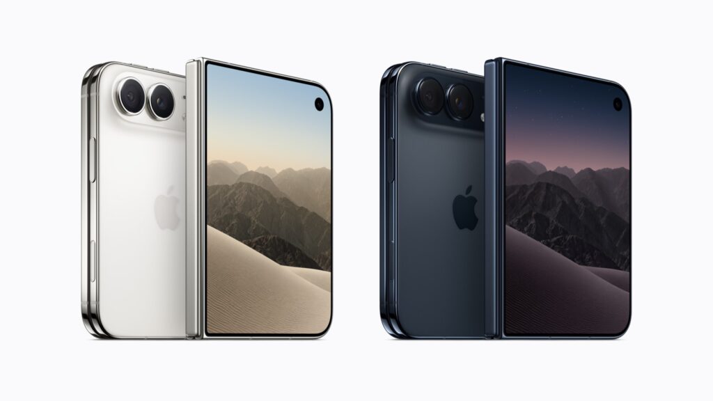 L’iPhone Duo en blanc stellaire et ciel nocturne
